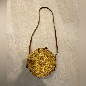 Zara woven straw circle bag
